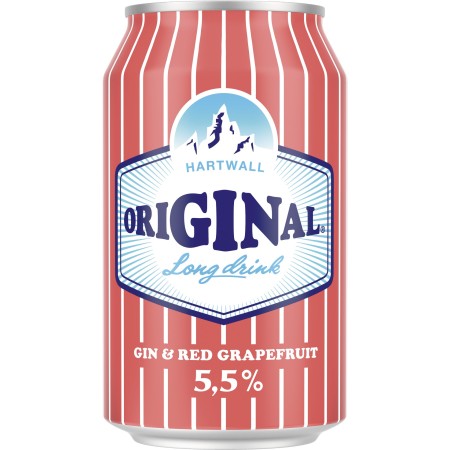 HARTWALL Original Gin Long Drink Red Grapefruit 5.5% (24x0.33l) | Long Drink Club | HARTWALL