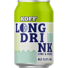 KOFF Lime & Vodka Long Drink 5.5% (24x0.33l) | Long Drink Club | KOFF