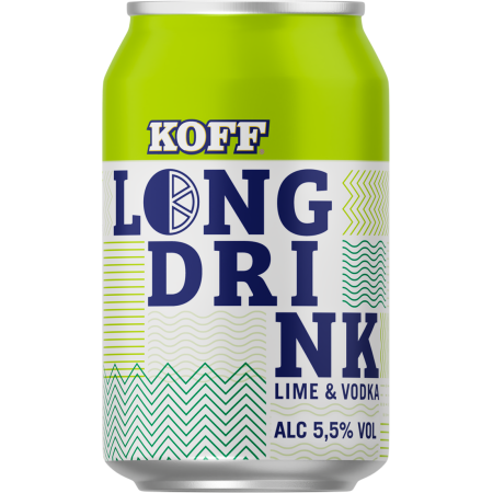 KOFF Lime & Vodka Long Drink 5.5% (24x0.33l) | Long Drink Club | KOFF