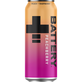 BATTERY Peach & Raspberry 24x0,5l – Fruchtiger Energy Drink mit Koffein | Long Drink Club | BATTERY