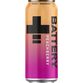 BATTERY Peach & Raspberry 24x0,5l – Fruchtiger Energy Drink mit Koffein