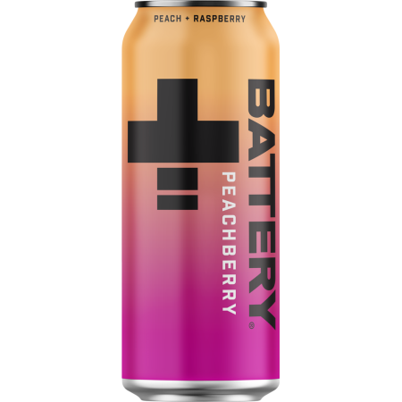 BATTERY Peach & Raspberry 24x0,5l – Fruchtiger Energy Drink mit Koffein | Long Drink Club | BATTERY